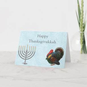 Festiva Tarjeta de felicitación elegante de Thanksgivukkah