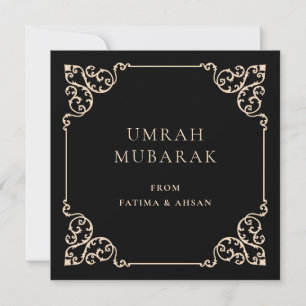 Festiva Tarjeta de felicitación elegante Umrah Mubarak con