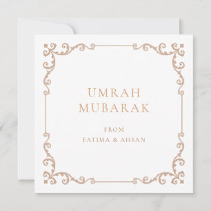 Festiva Tarjeta de felicitación elegante Umrah Mubarak mar