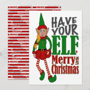 Festiva Tarjeta de felicitación Elf Chica de navidades
