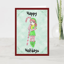 Festiva Tarjeta de felicitación Elf para navidades