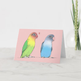 Festiva Tarjeta de felicitación en blanco de los Lovebirds