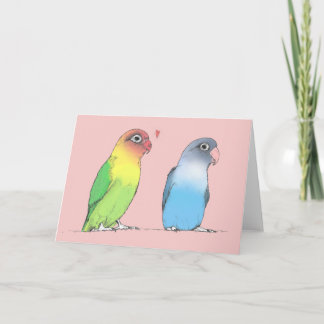 Festiva Tarjeta de felicitación en blanco de los Lovebirds