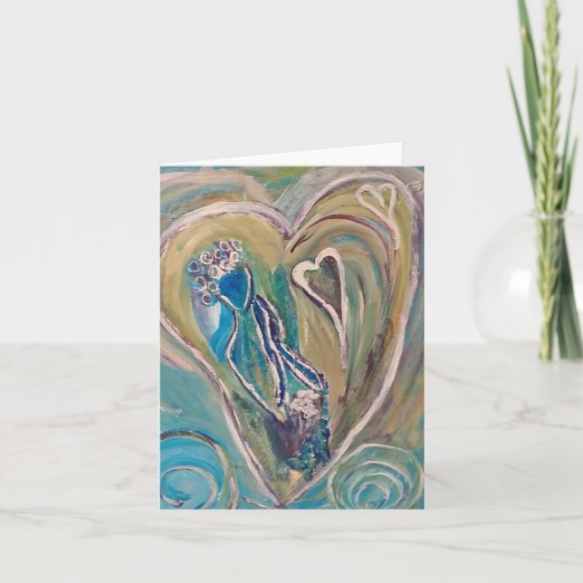 Festiva Tarjeta de felicitación en blanco de Valentine Lad (Anverso)