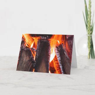Festiva Tarjeta de felicitación en blanco del fuego