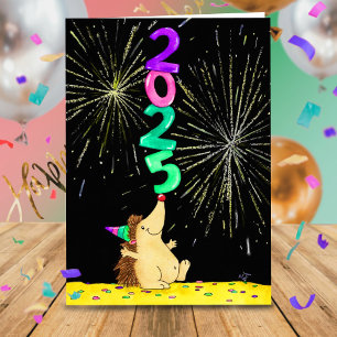 Festiva Tarjeta de felicitación en blanco para el Año Nuev