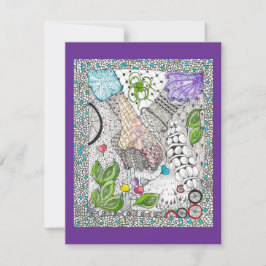 Festiva Tarjeta de felicitación en blanco para manos sobre