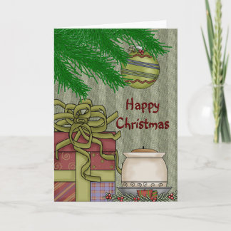 Festiva Tarjeta de felicitación en blanco para Navidades f