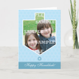 Festiva Tarjeta de felicitación enmarcada Dreidel de