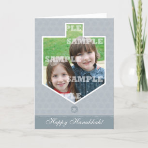 Festiva Tarjeta de felicitación enmarcada Dreidel de