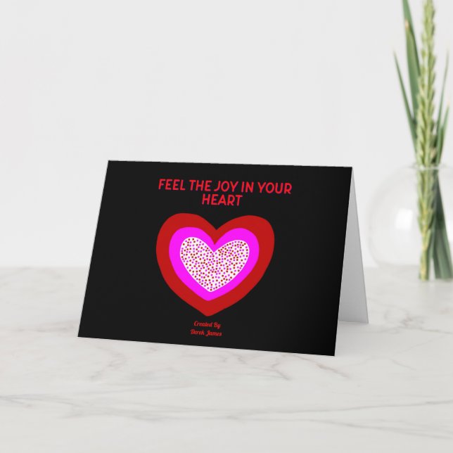 Festiva Tarjeta de felicitación estándar de corazón alegre (Anverso)
