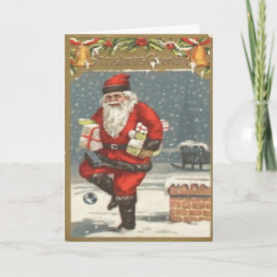 Festiva Tarjeta de felicitación Eve Santa para navidades