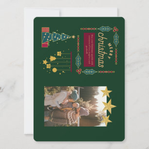 Festiva Tarjeta de felicitación familiar para Navidades es