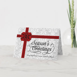 Festiva Tarjeta de felicitación Faux Gift Box Style Bow Se