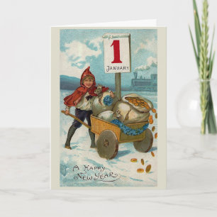 Festiva Tarjeta de felicitación "Feliz Año Nuevo"