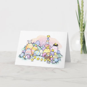 Festiva Tarjeta de felicitación feliz de Pascua - Diseño d