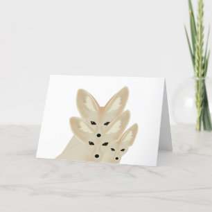 Festiva Tarjeta de felicitación Fennec Foxes