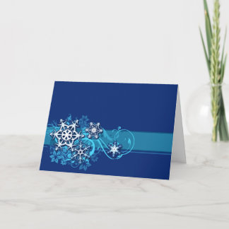 Festiva Tarjeta de felicitación floral del copo de nieve