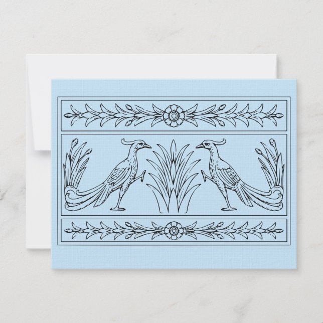Festiva Tarjeta de felicitación FNC Peacock Frieze (Anverso)