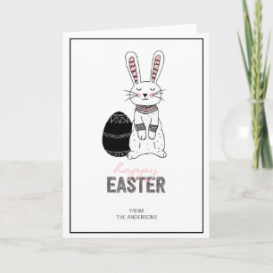 Festiva Tarjeta de felicitación Folk Easter Bunny Rabbit
