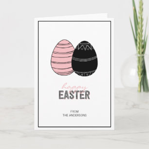 Festiva Tarjeta de felicitación Folk Happy Easter Eggings