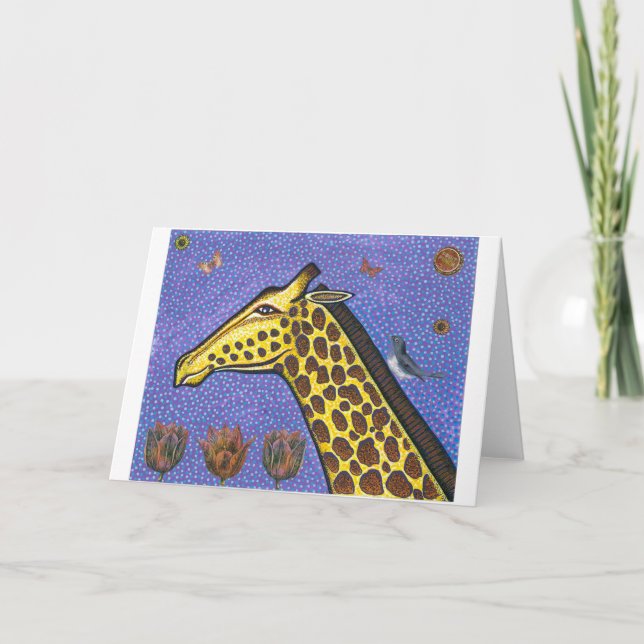 Festiva Tarjeta de felicitación Giraffe (Anverso)