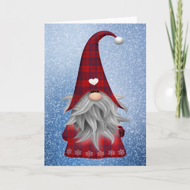 Festiva Tarjeta de felicitación Gnome (Anverso)