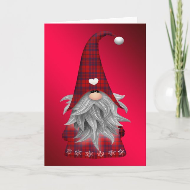 Festiva Tarjeta de felicitación Gnome (Anverso)