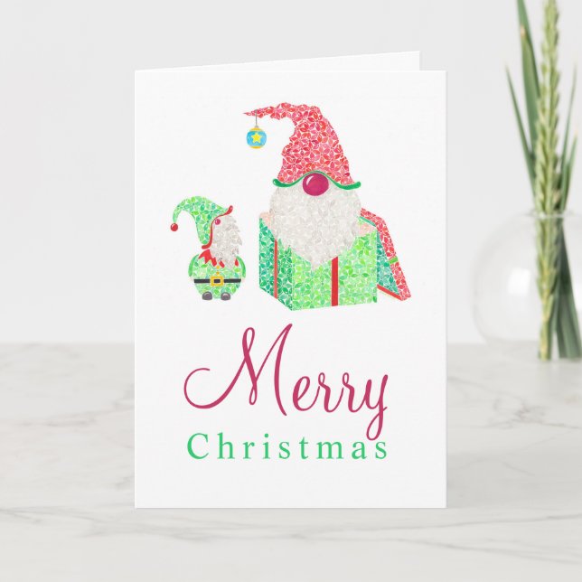 Festiva Tarjeta de felicitación Gnomes (Anverso)