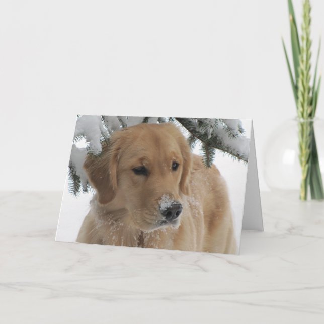 Festiva Tarjeta de felicitación Golden Happy Holidays (Anverso)