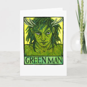 Festiva Tarjeta de felicitación Green Man