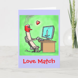 Festiva Tarjeta de felicitación Green Weenii "Love Match"