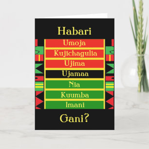 Festiva Tarjeta de felicitación Habari Gani Kwanzaa de A. 