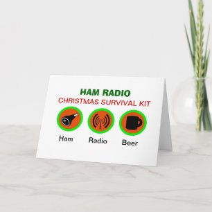 Festiva Tarjeta de felicitación Ham Radio Navidades Surviv