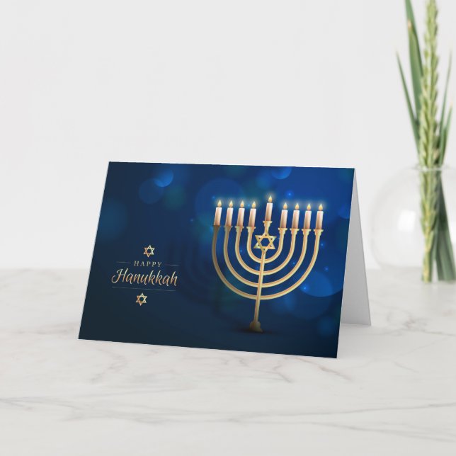 Festiva Tarjeta de felicitación Hanukkah (Anverso)