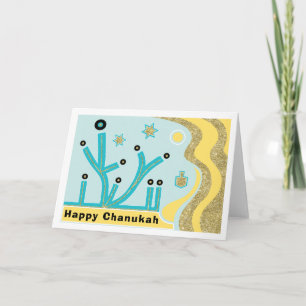 Festiva Tarjeta de felicitación Hanukkah/Chanukah/Sobre Az