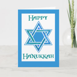 Festiva Tarjeta de felicitación Hanukkah con estrella de D