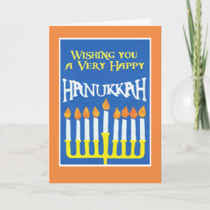 Festiva Tarjeta de felicitación Hanukkah con Menorah