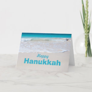 Festiva Tarjeta de felicitación Hanukkah de la playa del O