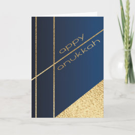 Festiva Tarjeta de felicitación Hanukkah Elegant Navy N Go