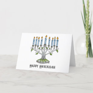 Festiva Tarjeta de felicitación - Hanukkah Menorah