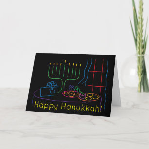 Festiva Tarjeta de felicitación Hanukkah personalizada con