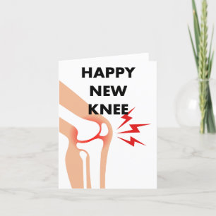 Festiva Tarjeta de felicitación Happy New Knee (en blanco)