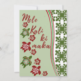 Festiva Tarjeta de felicitación Honu e Hibiscus Mele Kalik