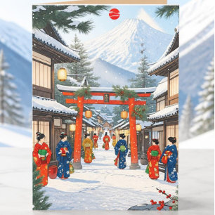Festiva Tarjeta de felicitación japonesa