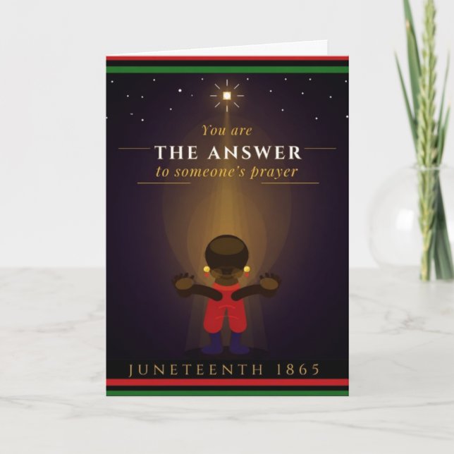 Festiva Tarjeta de felicitación Juneteenth The Answer (Anverso)