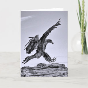 Festiva Tarjeta de felicitación Juvenil Bald Eagle Landing