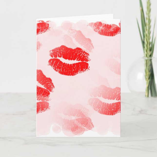 Festiva Tarjeta de felicitación Kissable Lips (Anverso)