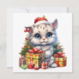 Festiva Tarjeta de felicitación Kitty para navidades