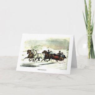 Festiva Tarjeta de felicitación - La carrera de Sleigh